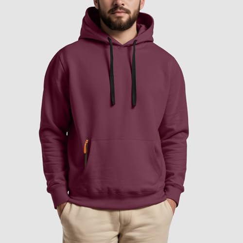 Hoodies for Men Cotton Fleece Hooded Sweatshirt Pullover Casual Long Sleeve Mens Hoodies Drawstring Gym Hoodie with Pocket4