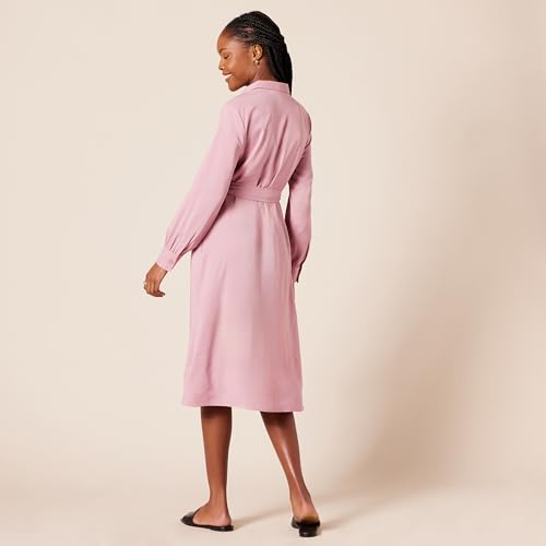 Image of Amazon Essentials Women's Georgette Long Sleeve Midi Length Shirt Dress