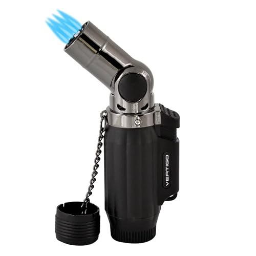 Vertigo by Lotus Vertigo Intimidator Quad Torch Lighter - Black & Gunmetal, Medium
