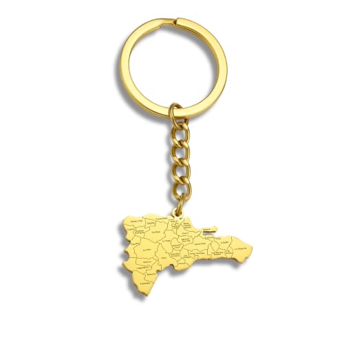 Dominican Map Flag Pendant Necklace (Gold H) [���s�A���i]