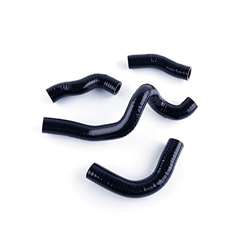 Silikon-Kühlerschlauch-Set für Kawasaki KLX650 KLX 650 1993 1994 1995 1996 (schwarz)