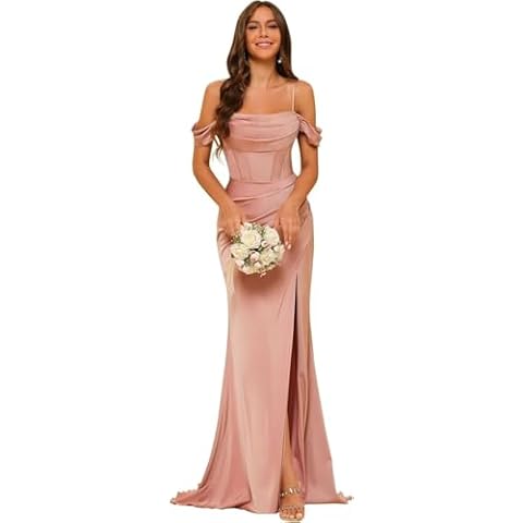 PUXIU Mermaid Satin Bridesmaid Dress Cover