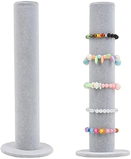 DODUOS Velvet Scrunch Organizer, Vertical Jewelry Bracelet Display Stand,Hair Band,Bangle Holder Organizer Display Organizer Holder,Bracelet Storage Rack (Gray)