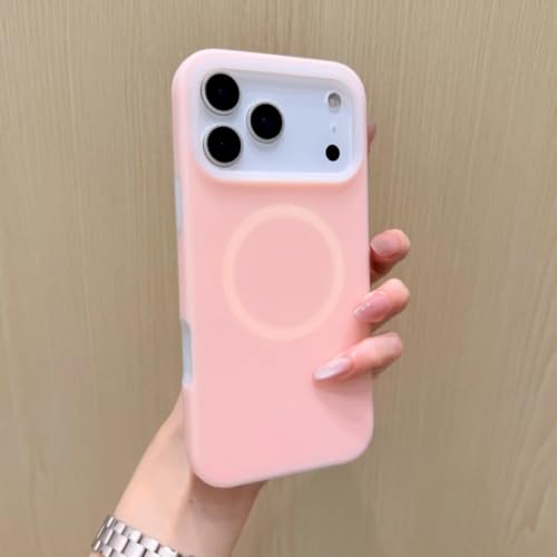 Coque de téléphone magnétique en silicone rose pour iPhone 15 Pro Max
