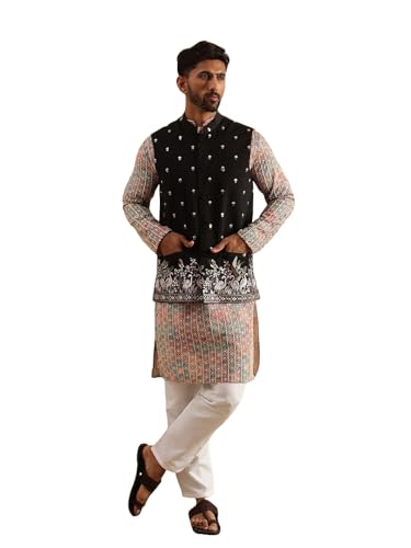 Pyjama Kurta homme coton soie blanc pour rester élégant et à l'aise avec veste Daman