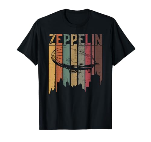 Vintage Retro Zeppelin - Dirigible Airship Distressed T-Shirt