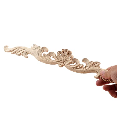 Sculpture sur bois européenne LVTFCO applique en bois naturel de 50cm