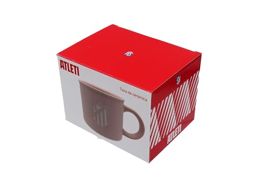CyP Brands- Atlético de Madrid, Taza, Taza Cerámica, Desayuno, Menaje, Tazas Originales, Color Rosa, Producto Oficial