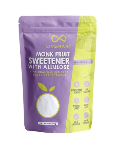 Livsmart Monkfruit Sweetener With Allulose 250g A Natural Guilt-Free Sugar Replacement
