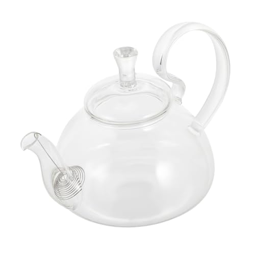 Mipcase 耐高温手作りガラスティーポット 大型ハンドル付き 家用功夫茶器 花茶 果実茶 漢方対応 純粋な味わいを引き出す丈夫な急須 に