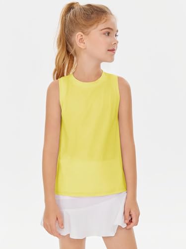 Image of Haloumoning Girls Tank Tops Kids Sleeveless Athletic Lightweight Cute Summer Top Dancewear 5-14 Years