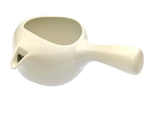 Kyusu Tetera Japonesa de Cerámica Con Colador de 350 ml - Asa Lateral, Ideal Para Preparar Té Verde - Instructor de Té, Color Blanco