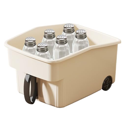 Genérico Caja De Almacenamiento Con Asa | Cesta Extraíble Con Asa Para Cocina - Cajonera Con Ruedas Para Cocina Dormitorio Oficina Ropa