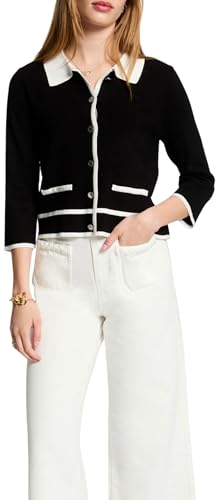 Morgan Chaleco, Negro/Off White, L