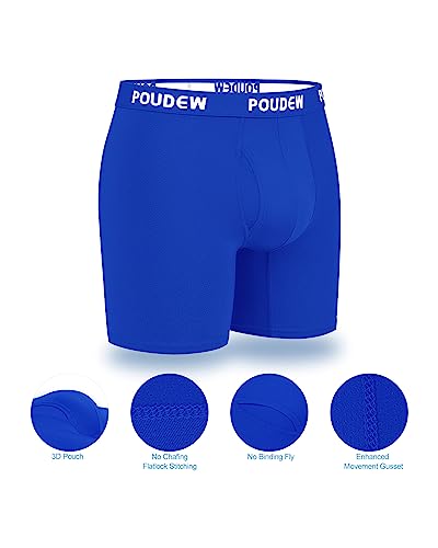 Men's Breathable Mesh No Roll Waistband Tagless Athletic Underwear Boxer Briefs, Pack of 53