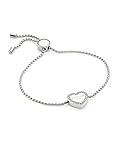 Michael Kors Heritage Pave Logo Heart Slide Bracelet Silver MKJX5390040