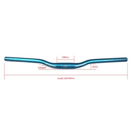 Bnvb Mountain Mtb Bike Riser Handlebar, Aluminum Alloy Extra Long Bicycle Flat Bar Riser Bar 31.8Mm (Blue - 620Mm) #TOP1
