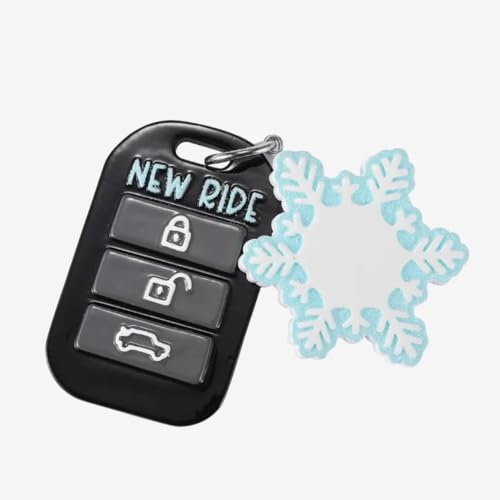 Ride Key Fob With Dangling Snowflake for Personalizing Christmas Ornament,