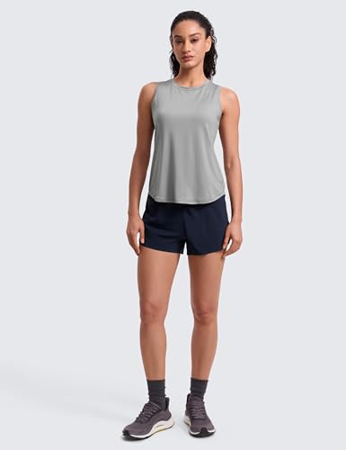 Image of CRZ YOGA Lightweight Racerback Tank Top | Workout, Moisture Wicking, Classic Fit, Hip Length, Reflective Spots, Sleeveless Shirts for Women