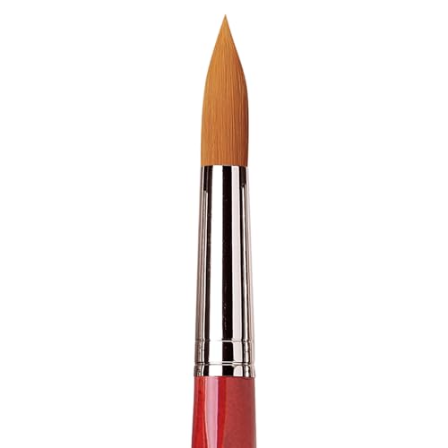 Image of da Vinci Watercolor Series 5580 CosmoTop Spin Paint Brush, Round Synthetic with Red Handle, Size 20 (5580-20)
