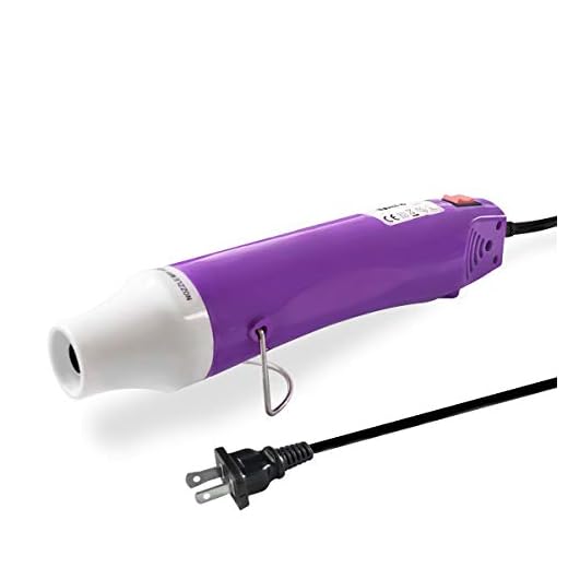 Mlife Mini Heat Gun - 300 Watt - Dual-Temperature Heat Tool with 6.5FT Power Cord for DIY Acrylic Resin Cups Tumblers Embossing Shrink Wrapping Paint Drying Crafts Electronics DIY (Purple)