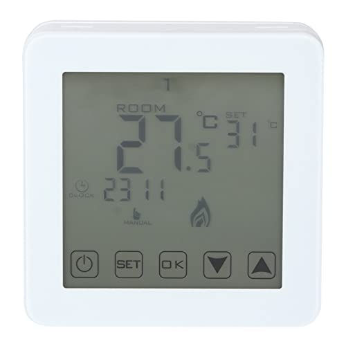 SPYMINNPOO Termostato de Calefacción Eléctrica Digital, Pantalla LCD Programable para Hoteles, Hospitales, Edificios de Oficinas, Termostato Montado en la Pared