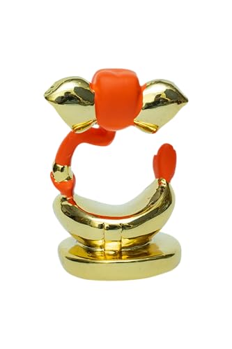 Image of Gold Plated Divine Ganesha | Red & Gold Ganpati Idol for Car Dashboard, Office Desk & Home Temple | Prosperity & Protection|Travel-Friendly |Good Luck & Blessings| Height 1.9 Inch