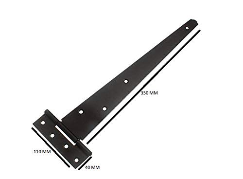 ONESTOPDIY 3 pary 35 cm T TEE drzwi/brama / szopa zawiasy ze stali czarne