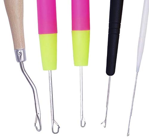 Set 16 Uncinetti Dreadlock In Bambù E Acciaio Inox - Aghi Per Capelli Per Trecce, Estensioni E Tappeti - 2