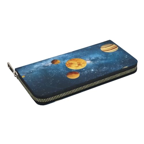 Milky Way Image Printed Zip Around Long Wallet For Women Men Pu Leather Clutch Purse,Card Holder, Coin Pocket Stylish Travel Leather Billfold For Daily Use & Gifting2