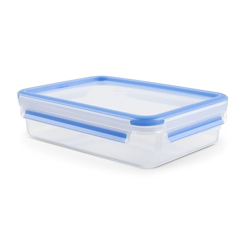 Tefal Masterseal, Hermético de plástico, 1,2 L, Envase para alimentos, Rectangular, Azul,K3021412