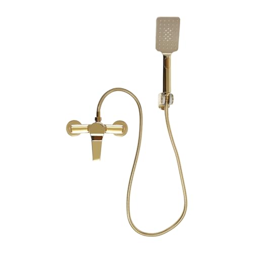 Ensemble complet de douche doré OUKANING avec entraxe ajustable pour rénovation facile - 2