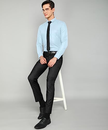 Image of MILDIN Men's Pure Cotton Striped Printed Shirt with Spread Collared Neck Full Sleeve Curved Hemline Button Closure and Regular Fit | Shirt for Man