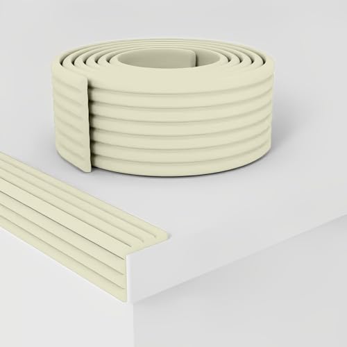 Image of SYGA Baby Safety Strip Furniture Edge Guard Cushion Corner Cover with Tape Infant Bump Protector - Off White