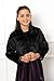 BOLEROSE Girls Cozy Faux Fur Childrens Kids Collared Bolero Shrug Jacket Coat (Black, 7-8 Years)