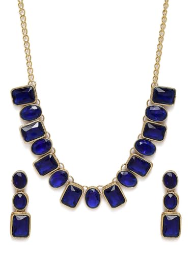 Juego de joyas de cristal azul DMZ-2065 para cenas y eventos elegantes 4