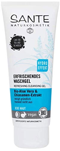 Preisvergleich Produktbild SANTE Naturkosmetik Erfrischendes Waschgel Bio Aloe, Reinigt gründlich, Kein Austrocknen, Feuchtigkeitsspendend, Natürliche Reinigung, Vegan, 1x100ml Doppelpack