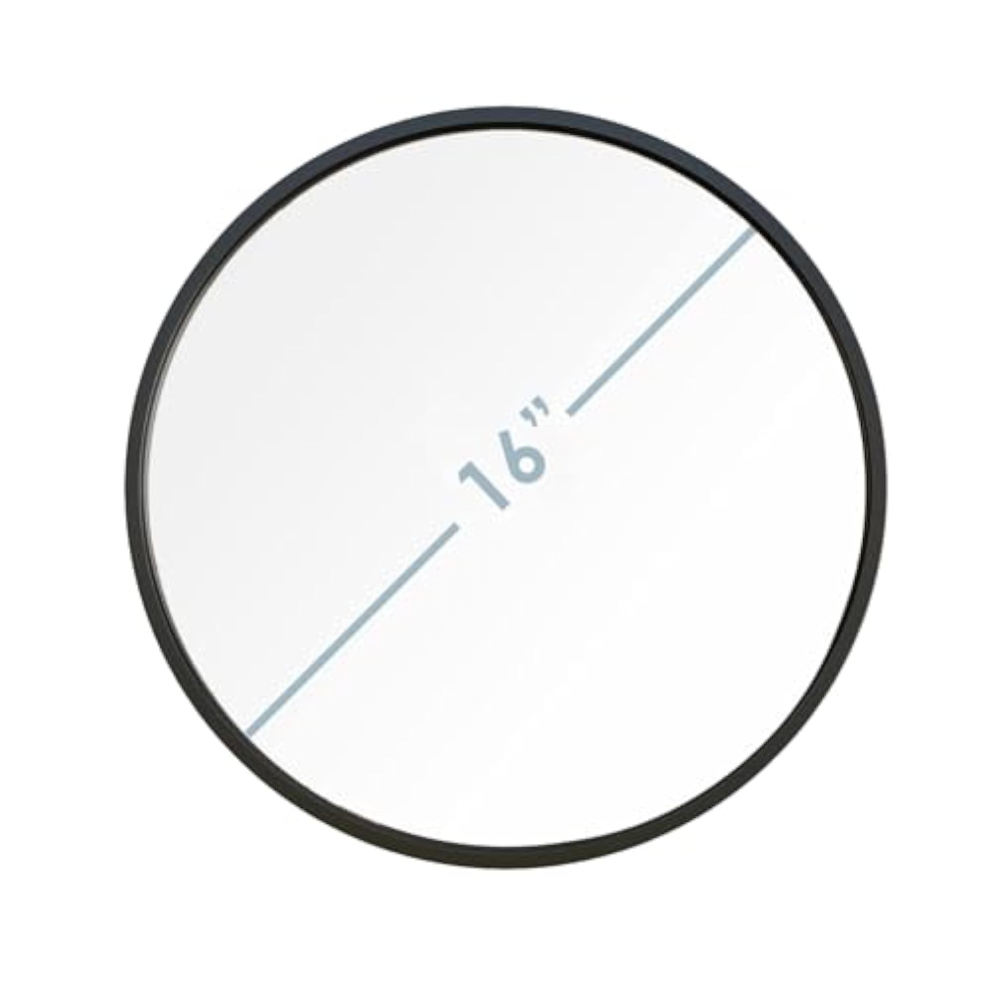 Round Wall Mirror with Metal Frame, Modern Design, 16 Inch