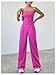 WDIRARA Women's Two Piece Bandeau Sleeveless Crop Tube Tops and High Waist Pants Clothing Set Hot Pink Small