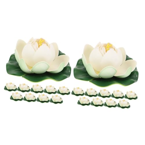 MAGICLULU 2 Sätze Simulation Eines Lotusblatts Lotus Solarbetriebener Brunnen Pool Wasserspiele Für Seerosenblätter Schwimmender Teichbrunnen Teichpumpe Seerose Für Teiche 10 Stück * 2