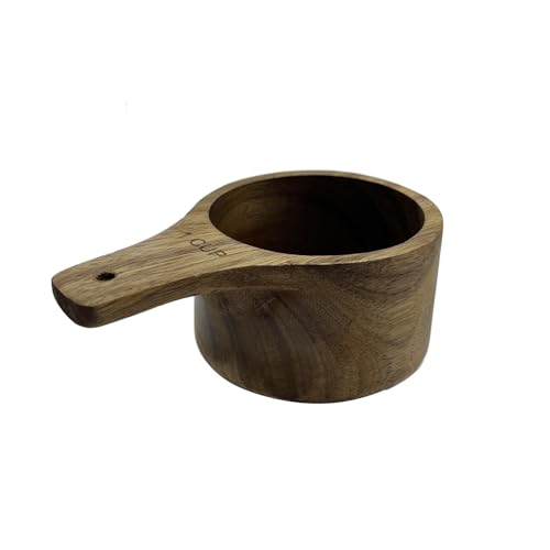 Copa medidora de madera acacia 1 taza miniatura 1