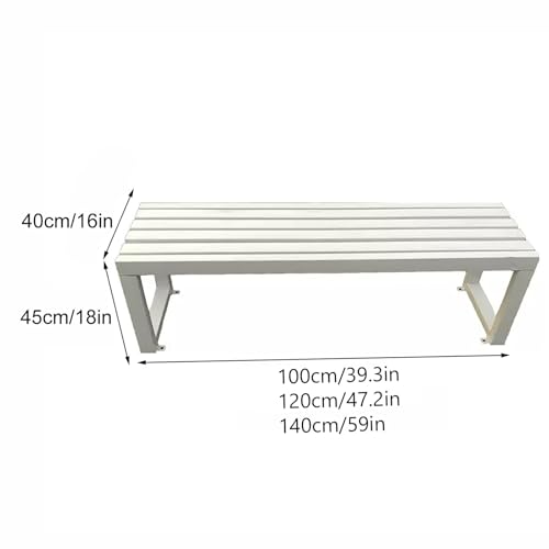 Banc de jardin résistant aux intempéries orange en métal de 100cm - 3