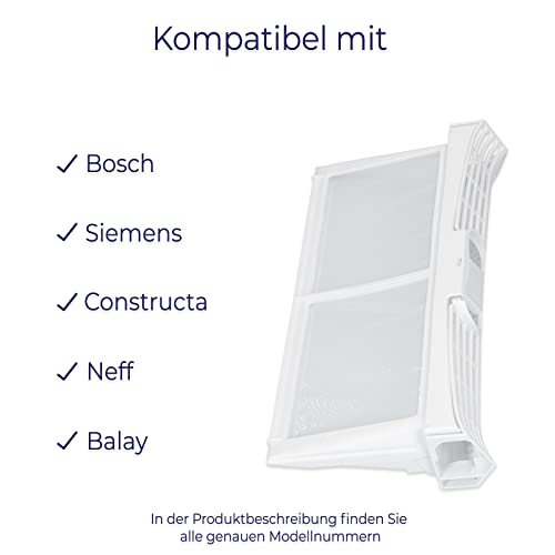 LUTH Premium Profi Parts Flusensieb Filtertasche Filter Taschensieb ausklappbar kompatibel mit Bosch Siemens 00652184 652184 für Maxx 6/7 Sensitive Avantix Logixx iQ500 iQ300 Trockner