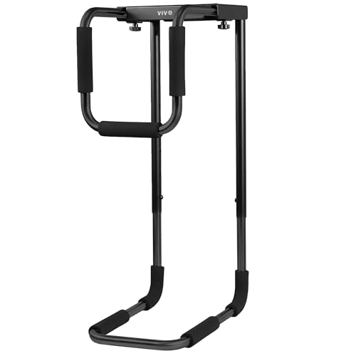 Image of VIVO X-Large Heavy Duty Adjustable Under-Desk Mount, Home and Office Computer CPU Tower Stand with Secure Locking, Holds up to 66 lbs, Black, MOUNT-PC04B-L