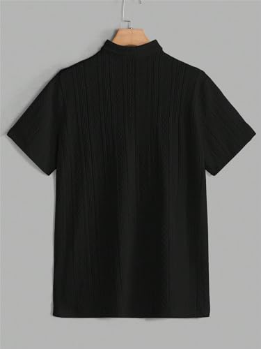 TAGDO Men's Jacquard Chain Polo Shirt (RF-Chain-JQRD-2020-Black-XXL) - Image 4 thumbnail