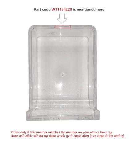 Image of Arvika Sales Genuine Ice Cube Tray Box, Suitable for Whirlpool Double Door Refrigerator, Ice Collector Box, Part Code - W11184220, 30.5 x 15.2 x 7.6 cm