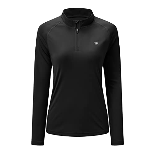 BASUDAM Women's Workout Shirts Quick Dry UPF 50+ Sun Protection Long Sleeve Quarter Zip Pullover Athletic T-Shirts