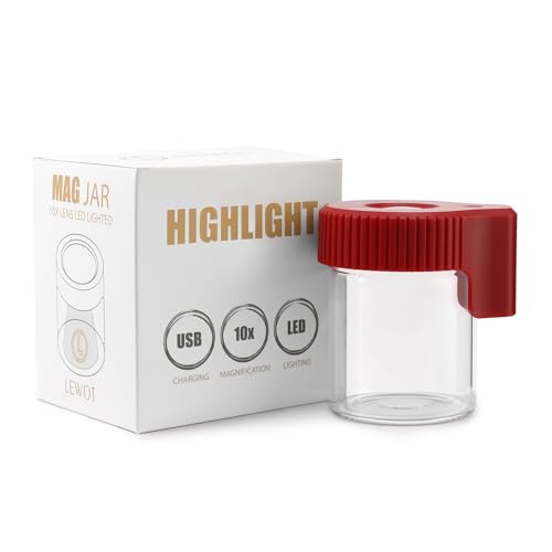 El Mejor Listado de Contenedor hermetico rojo disponible en línea. 43 LEWOT - Tarro de ampliación con luz LED, tarros de almacenamiento de vidrio transparente hermético, contenedor recargable con tapa LED (rojo)