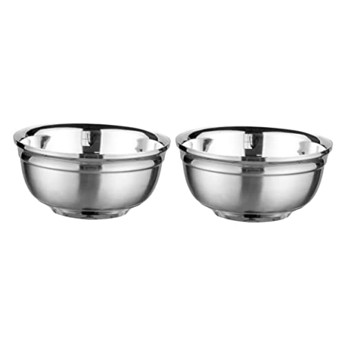 AUTSUPPL 2 pezzi Ciotole Acciaio Resistente Doppio Livello Isolanti Antiscottatura per Zuppa e Riso Piccole Scodelle Termiche per Alimenti Caldi e Freddi
