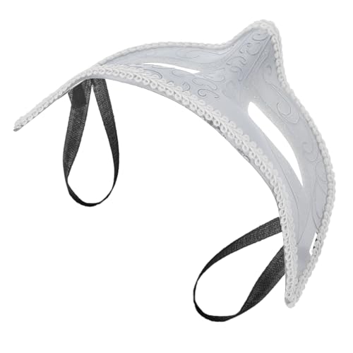 Masque dentelle blanc confortable pour femme loup souple et ajustable